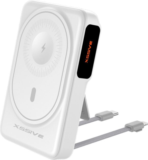 Xssive Magnetisk Trådløs Powerbank inkl. Kabel 10.000 mAh XS-PB43W - Hvid - Billede 3